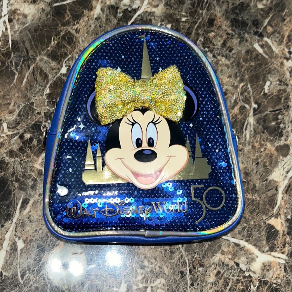 Walt Disney World 50th Anniversary Minnie Mouse Sequined Crossbody Bag